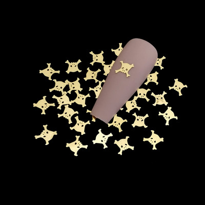 100 vnt. / lot. Japonija 3d auksas Honey Bee nagų dailės puošmenos Charm Diy Manikiūras Papuošalai Lydinio smeigės papuošalams Priedai Kniedės