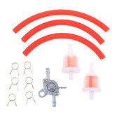 Kuro žarnos filtro vamzdis, keturračio bako jungiklis QURDS DIRT metalo + gumos dujų kuro filtro bako jungiklis