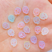 100 tk Charms Kawaii Cartoon Kolju Nael Rhinestones Kalliskivid Glitter Akrüül Nail Art Ehted Maniküür Küünte kaunistamiseks Aksessuaarid