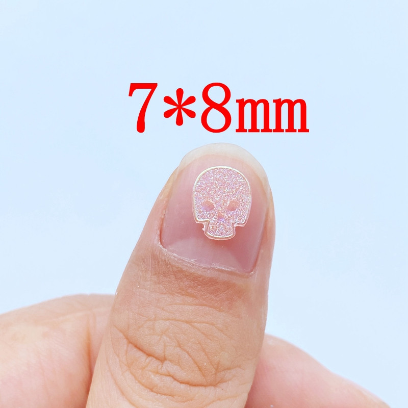 100vnt Charms Kawaii Cartoon Skull Nagų Kalnų krištolas Brangakmeniai Blizgučiai Akrilas Nagų dailės Papuošalai Manikiūras Nagų dekoravimo Priedai