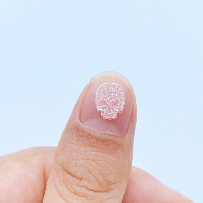 100vnt Charms Kawaii Cartoon Skull Nagų Kalnų krištolas Brangakmeniai Blizgučiai Akrilas Nagų dailės Papuošalai Manikiūras Nagų dekoravimo Priedai