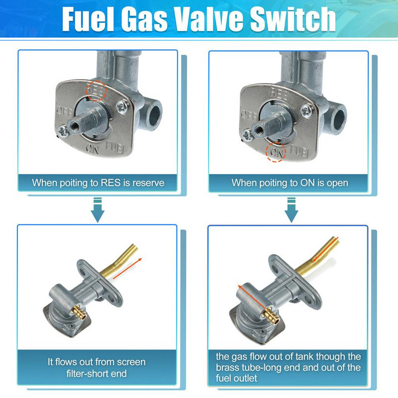 Automobilio degalų vožtuvo jungiklis Dujų degalų vožtuvo išjungimas „Petcock“ dalys, suderinamos su Arctic Cat 250 300 400 500