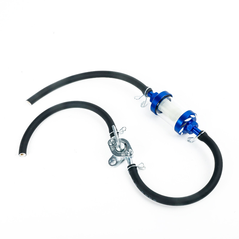 Spalva 8 mm motociklo vidinis kuro filtras benzino filtrai + benzino degalų linijos žarna + spaustukai motociklo paspirtuko purvo dviračiui