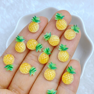 50gab Jauns Mini Lovely Fruit Ananāsu nagu Rhinestones Dārgakmeņi Glitter Nail Art Rotaslietas Manikīrs Nagu dekorēšanas aksesuārs