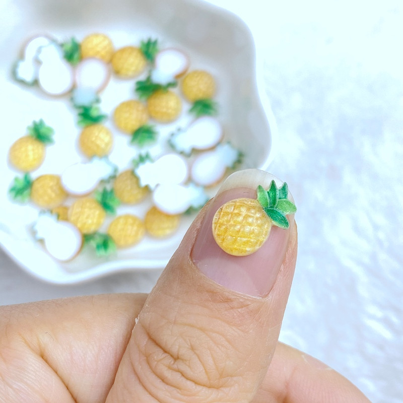 50 vnt. Nauji Mini puikūs vaisiniai ananasai, nagų krištoliniai akmenukai, brangakmeniai Blizgučiai nagų dailės papuošalai Manikiūras Nagų dekoravimo aksesuaras