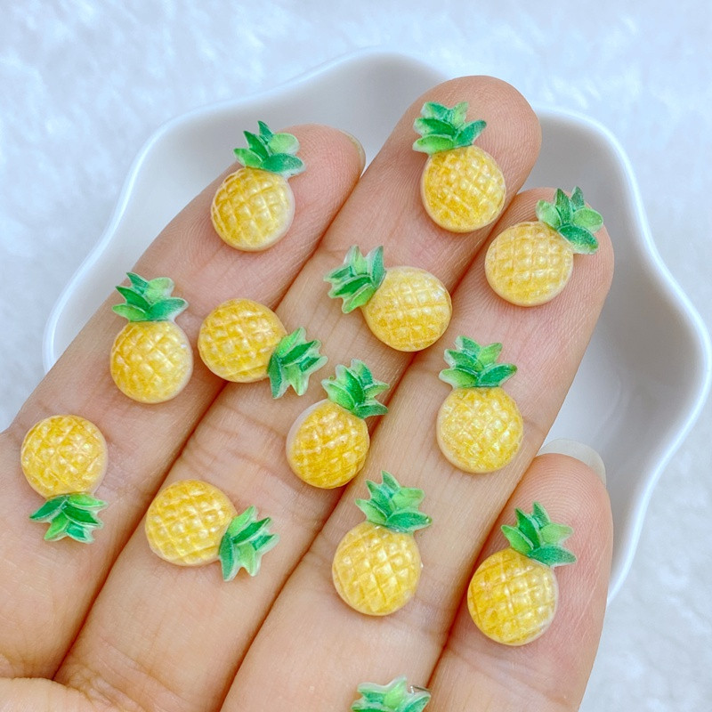50 vnt. Nauji Mini puikūs vaisiniai ananasai, nagų krištoliniai akmenukai, brangakmeniai Blizgučiai nagų dailės papuošalai Manikiūras Nagų dekoravimo aksesuaras