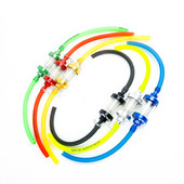 CNC 6 spalvų 8 mm motociklo kuro filtras automobilių benzinas dyzelinas, skirtas motociklų duobėms, purvo dviračių motoroleriams, chromo aliuminio kuro filtras