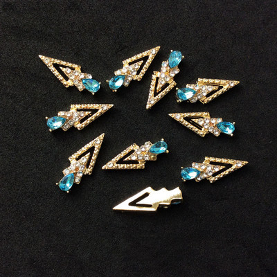 10 τεμ. K Gold Luxury AB διαμαντένιο τρίγωνο 3D Διακοσμήσεις νυχιών Νύχια στρας Gem Nail Supplies Charms Stone 2022