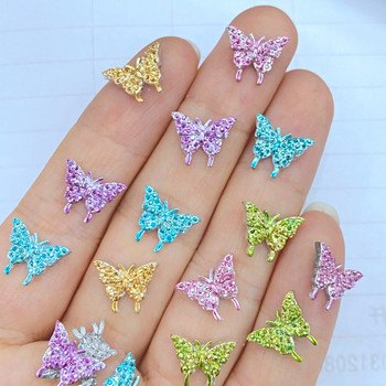 100 τμχ Χαριτωμένη νέα ρητίνηΜίνι πολύχρωμα στρας για νύχια πεταλούδα Πολύτιμοι λίθοι κοσμήματα νυχιών κοσμήματα μανικιούρ Διακοσμήσεις νυχιών τέχνης
