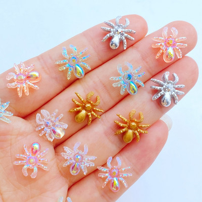 3D Charms Animaciniai vorai Nagų Kalnų krištolas Brangakmeniai Blizgučiai 50vnt Dervos Nagų dailės Papuošalai Manikiūras Nagų dekoravimo Priedai