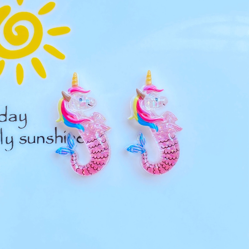 10vnt Kawaii Cartoon Unicorn, Seahorse Nagų Kalnų krištolas Brangakmeniai Blizgučiai Nagų dailės Papuošalai Manikiūras Nagų dekoravimo Priedai