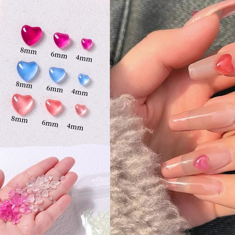 50 vnt Šviečiantys nagų aksesuarai 3D vaisių dervos nagų žavesiai Mieli braškių persikų papuošalai nagų dailė cirkonio puošmena