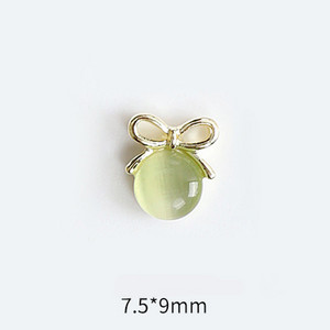 10 tk Cat's Eye Bow küünekunsti amuletid 3D sulamist kullast/hõbedast kassisilmakivist pulgakomm Garland küünekunsti kaunistus DIY küünte tarvikud