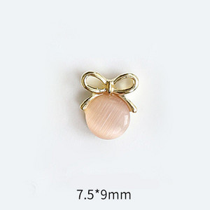 10 tk Cat's Eye Bow küünekunsti amuletid 3D sulamist kullast/hõbedast kassisilmakivist pulgakomm Garland küünekunsti kaunistus DIY küünte tarvikud