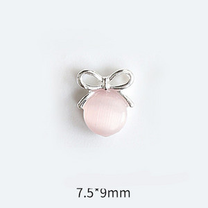 10 tk Cat's Eye Bow küünekunsti amuletid 3D sulamist kullast/hõbedast kassisilmakivist pulgakomm Garland küünekunsti kaunistus DIY küünte tarvikud