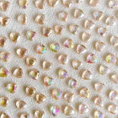 100 vnt mišrios spalvos dervos nagų žavesys 3D Aurora Flowers Rose Flora Heart apvalių nagų dekoravimas „pasidaryk pats“ nagų reikmenys profesionalams