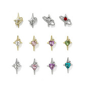 20 tk Pentagram Star Nail Art Charms 3D sulamist läikiv Planet Cross teemantküünte kividega Glitter DIY maniküüri tarvikud
