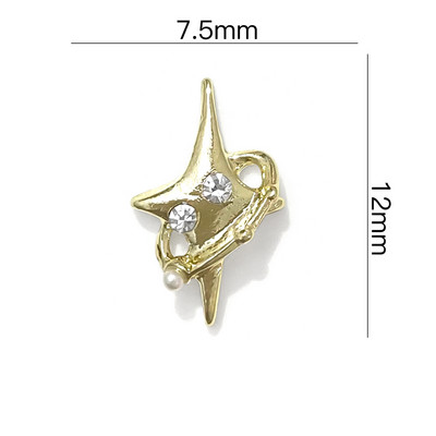 20 tk Pentagram Star Nail Art Charms 3D sulamist läikiv Planet Cross teemantküünte kividega Glitter DIY maniküüri tarvikud