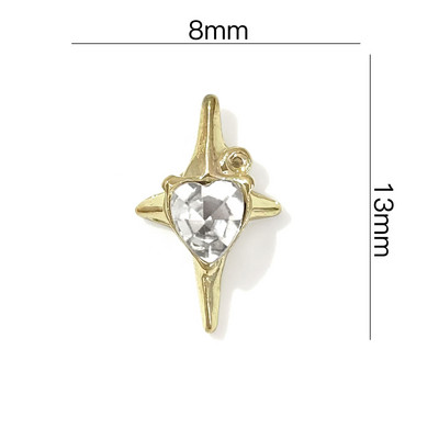 20 tk Pentagram Star Nail Art Charms 3D sulamist läikiv Planet Cross teemantküünte kividega Glitter DIY maniküüri tarvikud