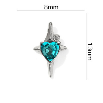 20 tk Pentagram Star Nail Art Charms 3D sulamist läikiv Planet Cross teemantküünte kividega Glitter DIY maniküüri tarvikud