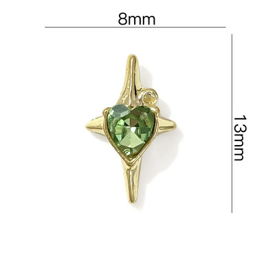 20 tk Pentagram Star Nail Art Charms 3D sulamist läikiv Planet Cross teemantküünte kividega Glitter DIY maniküüri tarvikud