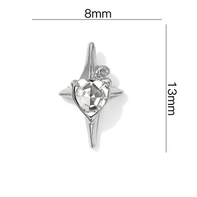 20 tk Pentagram Star Nail Art Charms 3D sulamist läikiv Planet Cross teemantküünte kividega Glitter DIY maniküüri tarvikud