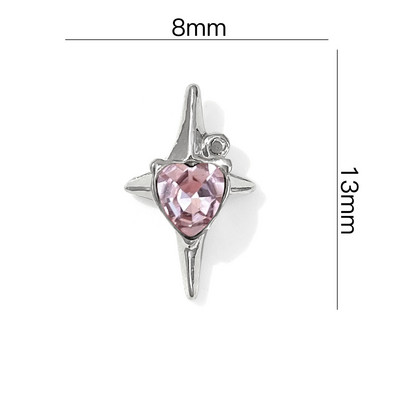 20 tk Pentagram Star Nail Art Charms 3D sulamist läikiv Planet Cross teemantküünte kividega Glitter DIY maniküüri tarvikud