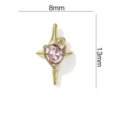 20 tk Pentagram Star Nail Art Charms 3D sulamist läikiv Planet Cross teemantküünte kividega Glitter DIY maniküüri tarvikud