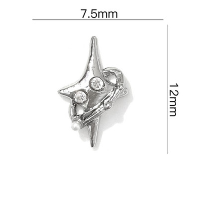 20 tk Pentagram Star Nail Art Charms 3D sulamist läikiv Planet Cross teemantküünte kividega Glitter DIY maniküüri tarvikud