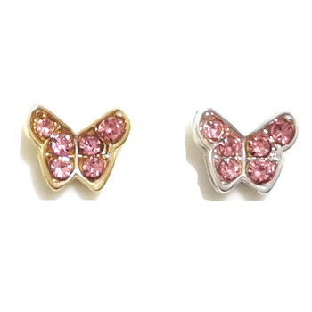 20 бр. Мини Diamond Butterfly Nail Art Charm 3D Pink White Diamond Alloy Butterfly Edge Nail Art Kawaii Аксесоари за нокти