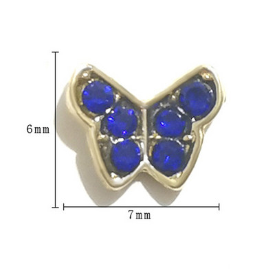 20 vnt Mini Diamond Butterfly Nail Art Charm 3D Pink White Deimantinio lydinio Butterfly Edge Nagų dekoravimo Kawaii Nagų Priedai