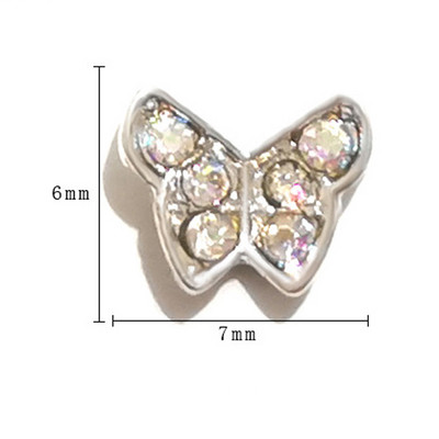 20 vnt Mini Diamond Butterfly Nail Art Charm 3D Pink White Deimantinio lydinio Butterfly Edge Nagų dekoravimo Kawaii Nagų Priedai