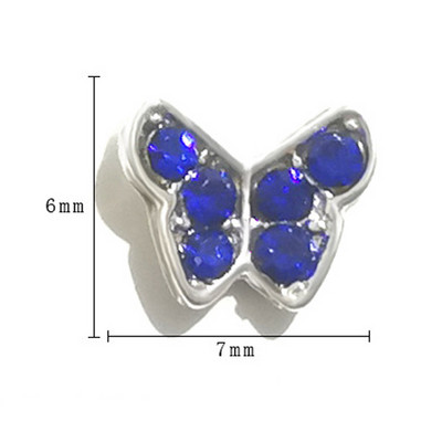 20 vnt Mini Diamond Butterfly Nail Art Charm 3D Pink White Deimantinio lydinio Butterfly Edge Nagų dekoravimo Kawaii Nagų Priedai