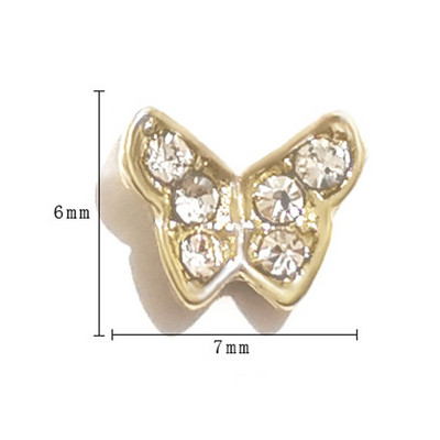 20 vnt Mini Diamond Butterfly Nail Art Charm 3D Pink White Deimantinio lydinio Butterfly Edge Nagų dekoravimo Kawaii Nagų Priedai