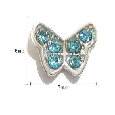 20 vnt Mini Diamond Butterfly Nail Art Charm 3D Pink White Deimantinio lydinio Butterfly Edge Nagų dekoravimo Kawaii Nagų Priedai