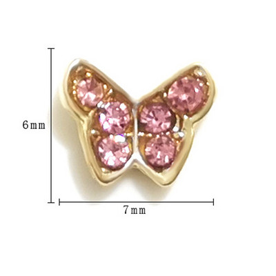 20 vnt Mini Diamond Butterfly Nail Art Charm 3D Pink White Deimantinio lydinio Butterfly Edge Nagų dekoravimo Kawaii Nagų Priedai