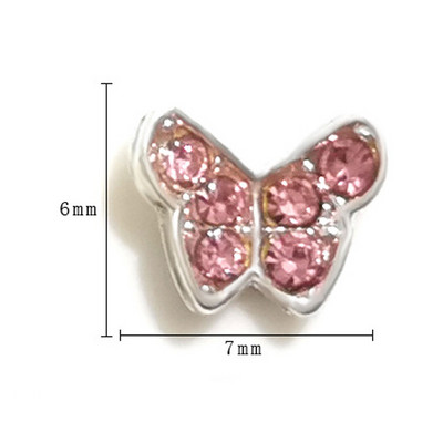 20 vnt Mini Diamond Butterfly Nail Art Charm 3D Pink White Deimantinio lydinio Butterfly Edge Nagų dekoravimo Kawaii Nagų Priedai