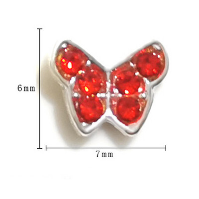 20 vnt Mini Diamond Butterfly Nail Art Charm 3D Pink White Deimantinio lydinio Butterfly Edge Nagų dekoravimo Kawaii Nagų Priedai