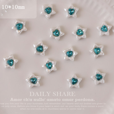 20 vnt. Baroko perlų nagų dailės žavesiai, 3D derva, meilė, žvaigždės formos deimantiniai papuošalai, nagų krištolas, prispaudimas prie nagų, dalys, priedai