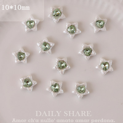 20 vnt. Baroko perlų nagų dailės žavesiai, 3D derva, meilė, žvaigždės formos deimantiniai papuošalai, nagų krištolas, prispaudimas prie nagų, dalys, priedai