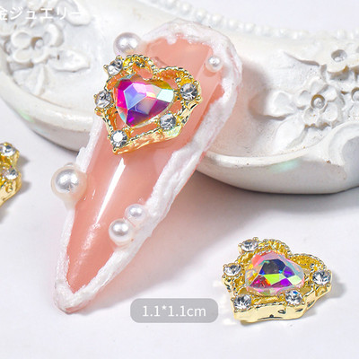 20 de bucăți din aliaj de inimă pentru arta unghiilor farmece 3D din Coreea de metal Sailor Moon coroana dragoste piese de unghii decorațiuni pentru salon de manichiură