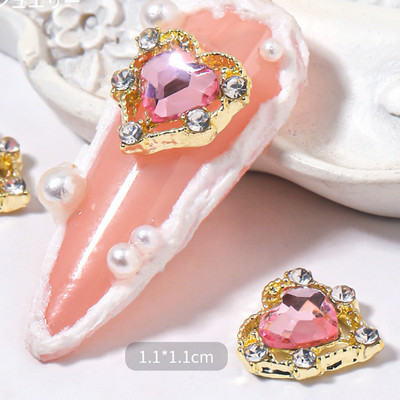 20 de bucăți din aliaj de inimă pentru arta unghiilor farmece 3D din Coreea de metal Sailor Moon coroana dragoste piese de unghii decorațiuni pentru salon de manichiură