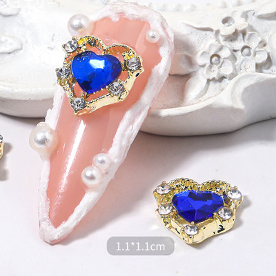 20 de bucăți din aliaj de inimă pentru arta unghiilor farmece 3D din Coreea de metal Sailor Moon coroana dragoste piese de unghii decorațiuni pentru salon de manichiură