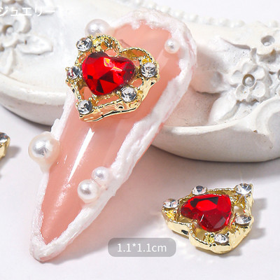 20 de bucăți din aliaj de inimă pentru arta unghiilor farmece 3D din Coreea de metal Sailor Moon coroana dragoste piese de unghii decorațiuni pentru salon de manichiură