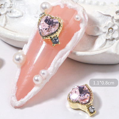 20 de bucăți din aliaj de inimă pentru arta unghiilor farmece 3D din Coreea de metal Sailor Moon coroana dragoste piese de unghii decorațiuni pentru salon de manichiură