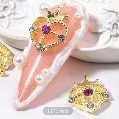 20 de bucăți din aliaj de inimă pentru arta unghiilor farmece 3D din Coreea de metal Sailor Moon coroana dragoste piese de unghii decorațiuni pentru salon de manichiură