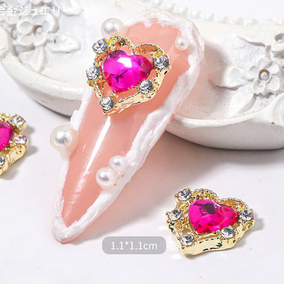 20 de bucăți din aliaj de inimă pentru arta unghiilor farmece 3D din Coreea de metal Sailor Moon coroana dragoste piese de unghii decorațiuni pentru salon de manichiură