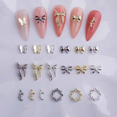 20db ötvözött szalag masni köröm dekoráció 3D arany/ezüst szépség ötvözet masni design körömékszer barkácsolás divat manikűr kiegészítők