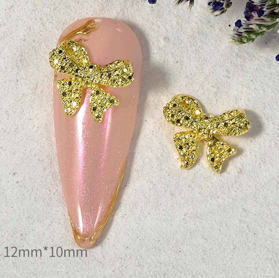 20db ötvözött szalag masni köröm dekoráció 3D arany/ezüst szépség ötvözet masni design körömékszer barkácsolás divat manikűr kiegészítők