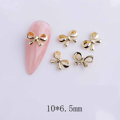 20db ötvözött szalag masni köröm dekoráció 3D arany/ezüst szépség ötvözet masni design körömékszer barkácsolás divat manikűr kiegészítők